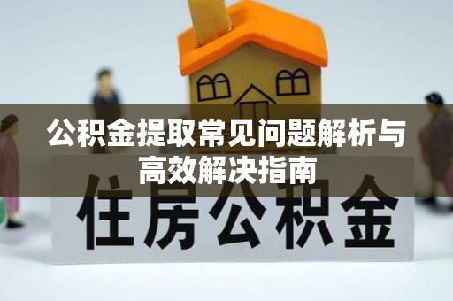 和静公积金提取常见问题解析与高效解决指南