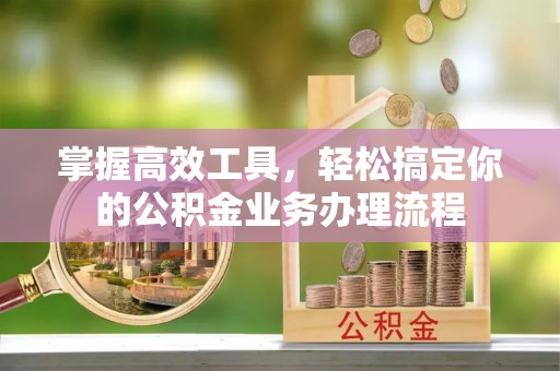 和静掌握高效工具，轻松搞定你的公积金业务办理流程