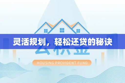和静灵活规划，轻松还贷的秘诀